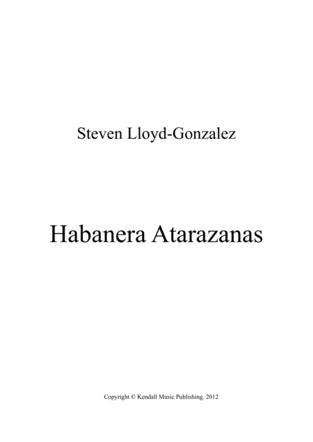 Free Sheet Music Habanera Atarazanas