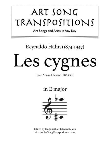 Hahn Les Cygnes Transposed To E Major Sheet Music