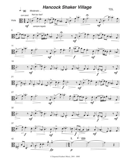 Hancock Shaker Village 2001 Viola Part Sheet Music