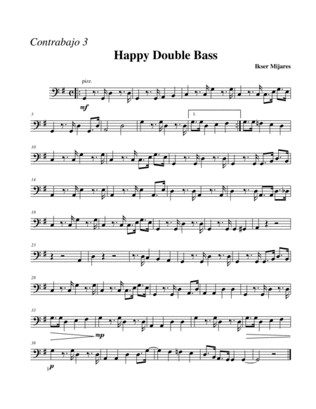 Free Sheet Music Happy Double Bass Bass3