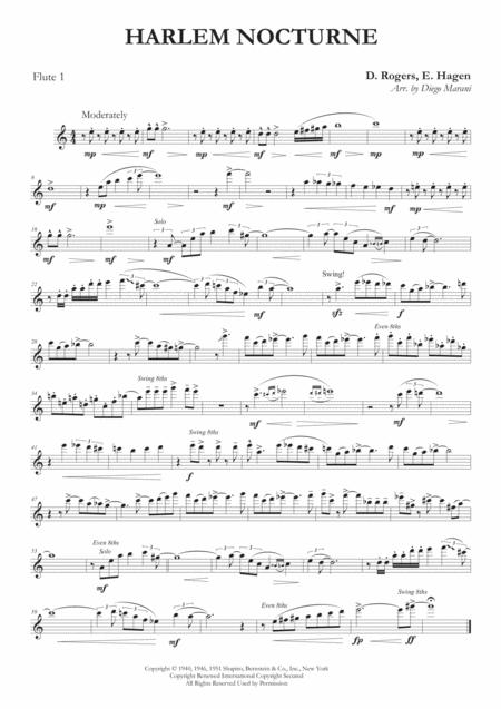 Harlem Nocturne For Flute Quartet Sheet Music