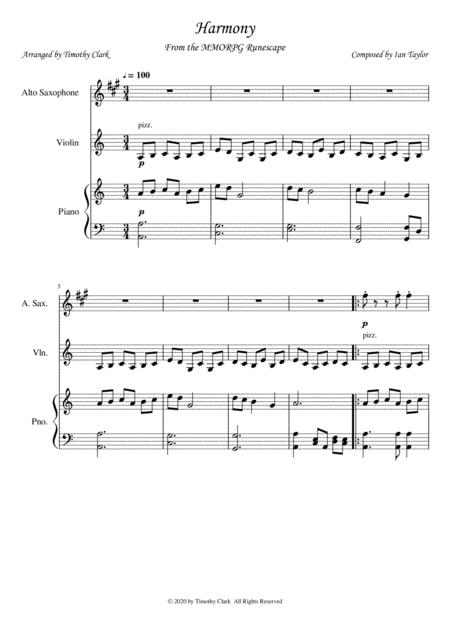 Harmony Runescape Sheet Music