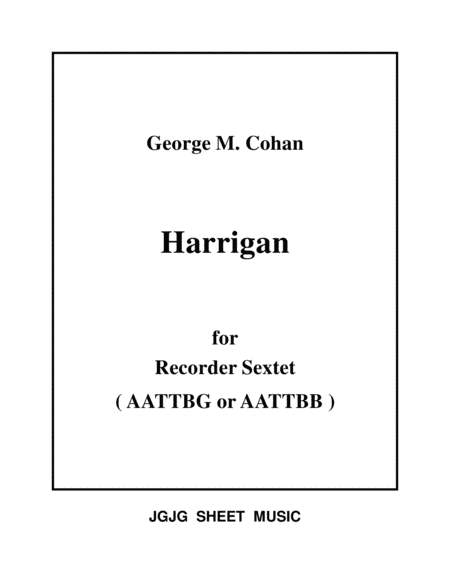 Free Sheet Music Harrigan For Recorder Sextet