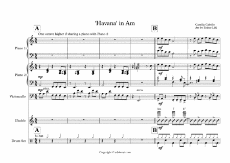 Havana In Am Sheet Music