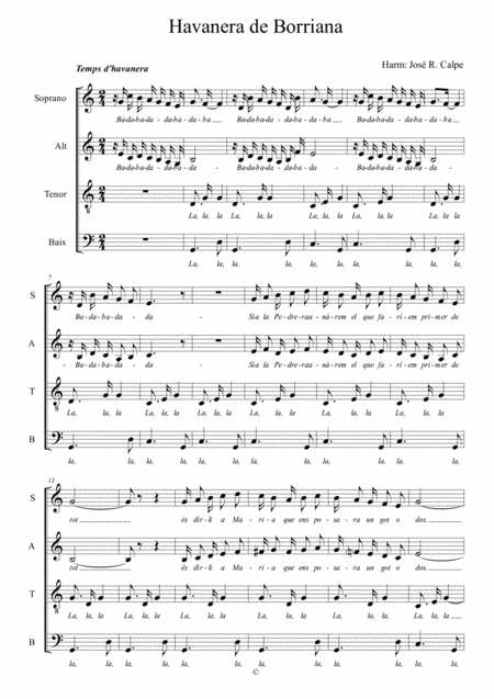 Havanera De Borriana Sheet Music