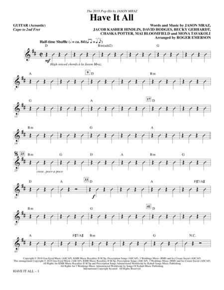 Have It All Arr Roger Emerson Guitar 2 Sheet Music