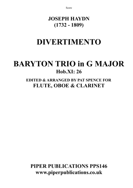 Free Sheet Music Haydn Divertimento In G Major