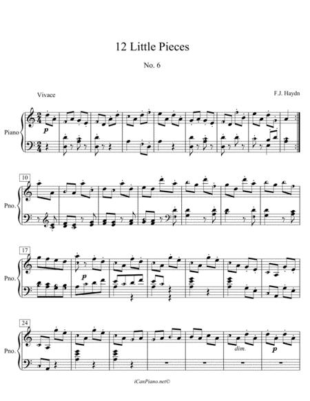 Haydn Little Piece No 6 Icanpiano Style Sheet Music