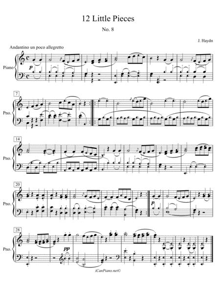 Free Sheet Music Haydn Little Piece No 8 Icanpiano Style