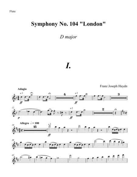 Free Sheet Music Haydn Symphony 104 London In D Major Parts