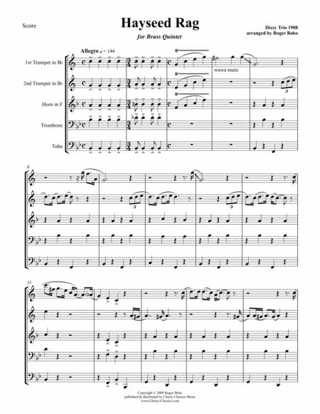 Hayseed Rag For Brass Quintet Sheet Music