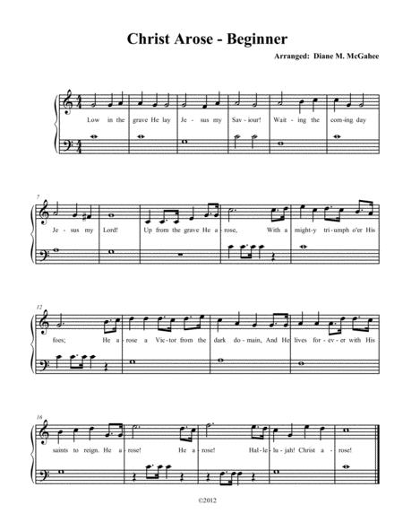 He Arose Christ Arose Beginner Sheet Music