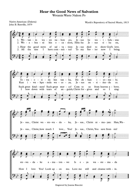 Hear The Good News Of Salvation Wotanin Waste Nahon Po In Bb Sheet Music