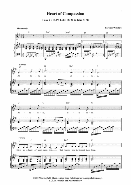 Free Sheet Music Heart Of Compassion