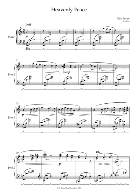 Free Sheet Music Heavenly Peace