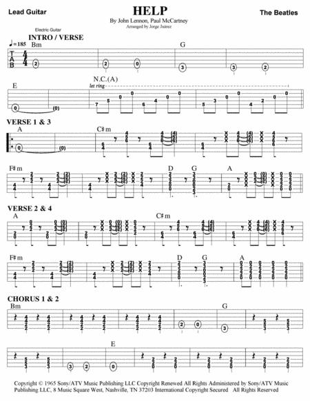 Help Guitar Tab Sheet Music