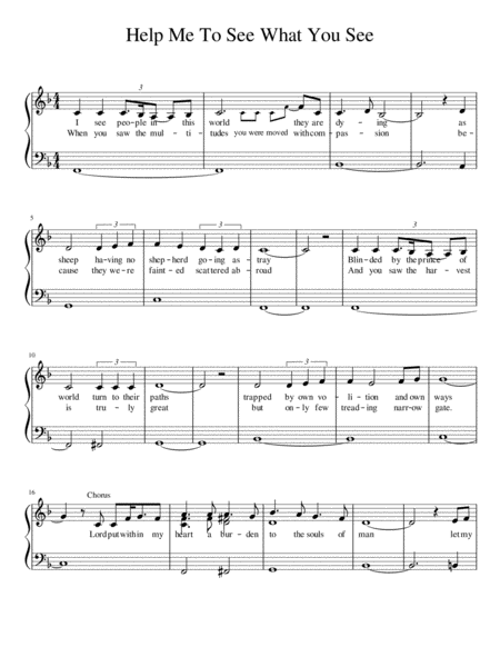 Help Me To See What You See Sheet Music