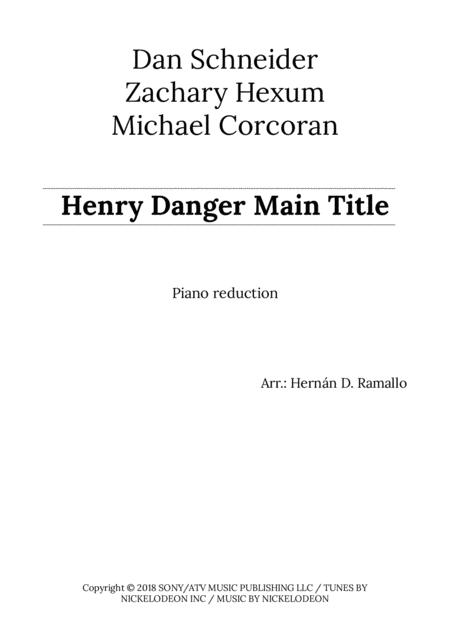 Henry Danger Main Title Easy Piano Sheet Music