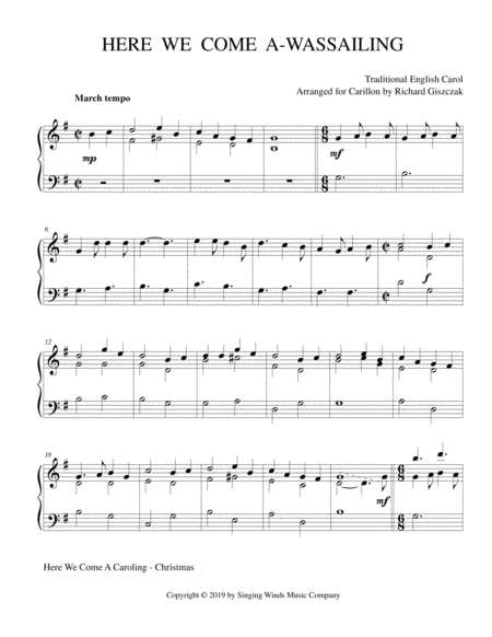 Here We Come A Wassailing Sheet Music