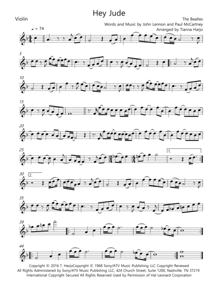 Free Sheet Music Hey Jude String Trio Violin Viola Cello