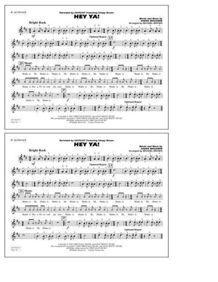 Free Sheet Music Hey Ya Arr Michael Brown Eb Alto Sax