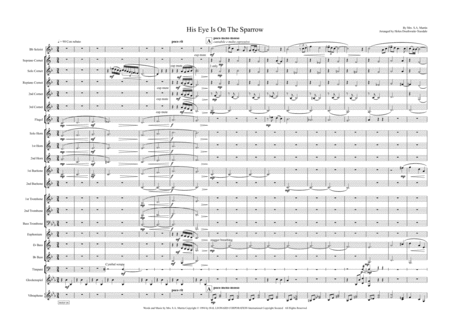 His Eye Is On The Sparrow Bb Soloist And Brass Band Sheet Music