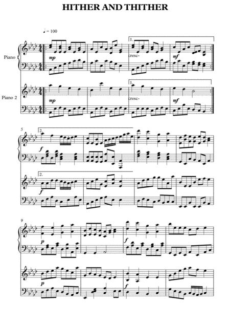 Free Sheet Music Hither And Thither