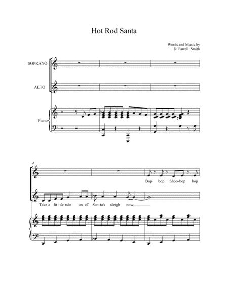 Free Sheet Music Hod Rod Santa