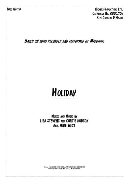 Holiday Bass Guitar Sheet Music