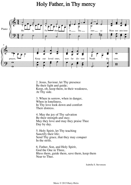 Holy Father In Thy Mercy Sheet Music