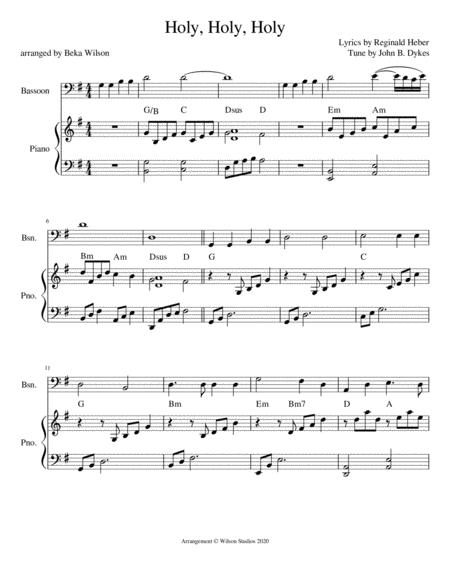 Free Sheet Music Holy Holy Holy Bassoon Solo