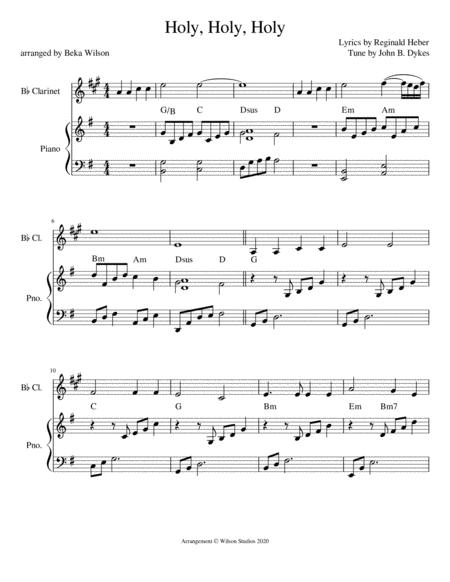 Holy Holy Holy Clarinet Solo Sheet Music