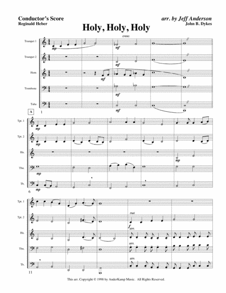 Holy Holy Holy For Brass Quintet Sheet Music