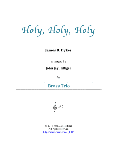 Holy Holy Holy For Brass Trio Sheet Music