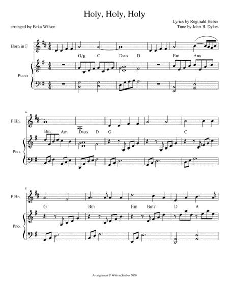 Free Sheet Music Holy Holy Holy Horn Solo