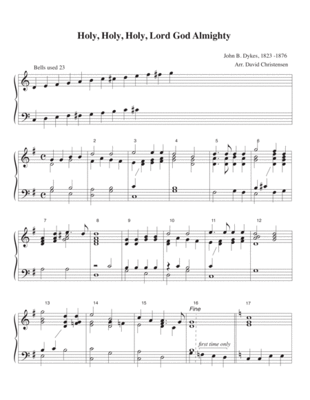Free Sheet Music Holy Holy Holy Lord God Almighty