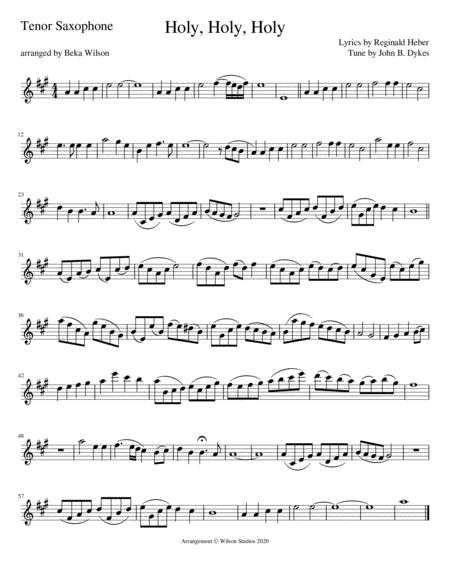 Holy Holy Holy Tenor Sax Solo Sheet Music