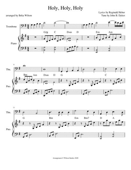 Holy Holy Holy Trombone Solo Sheet Music