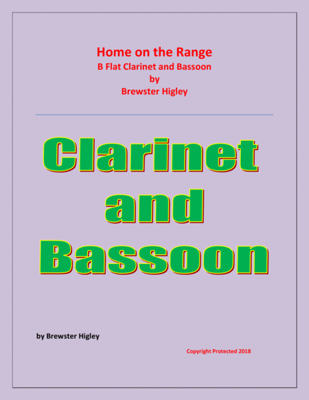 Free Sheet Music Home On The Range Brewster Higley For B Flat Clarinet And Bassoon Easy Beginner Level