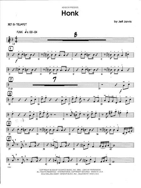 Honk 4th Bb Trumpet Sheet Music