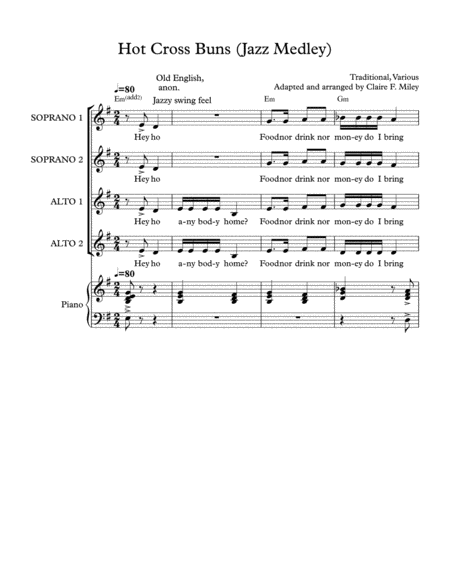 Hot Cross Buns Jazz Medley Sheet Music