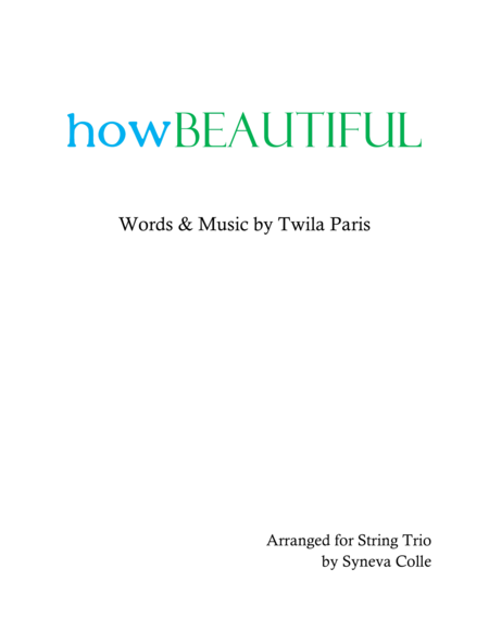 Free Sheet Music How Beautiful