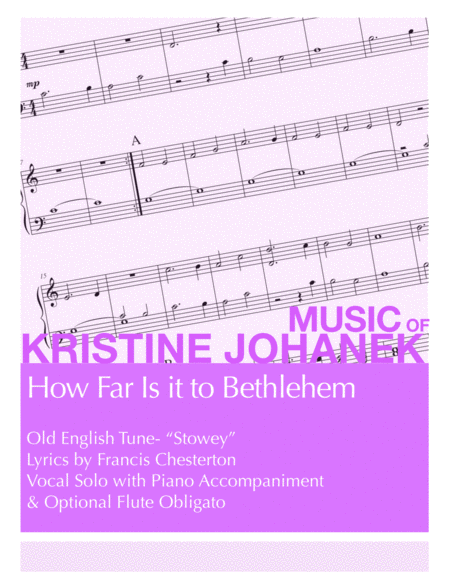 How Far Is It To Bethlehem Childrens Song Of The Nativity Sheet Music