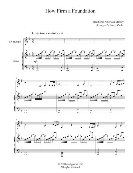 Free Sheet Music How Firm A Foundation Piano Trumpet
