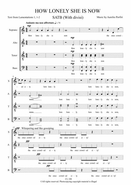 Free Sheet Music How Lonely She Is Now