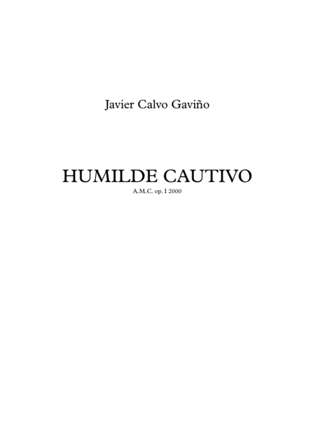 Free Sheet Music Humilde Cautivo