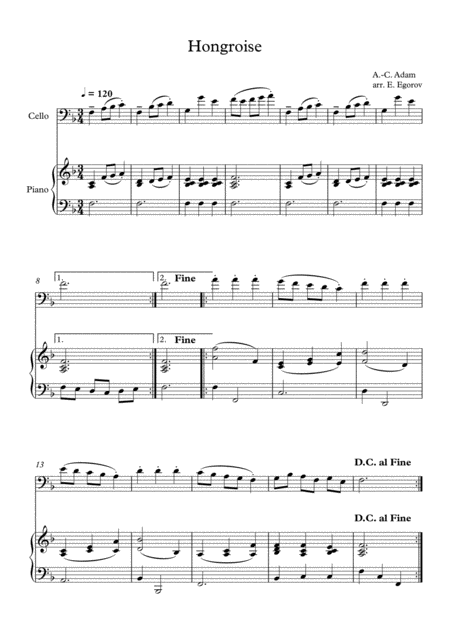 Free Sheet Music Humoresque Antonin Dvorak For Cello Piano