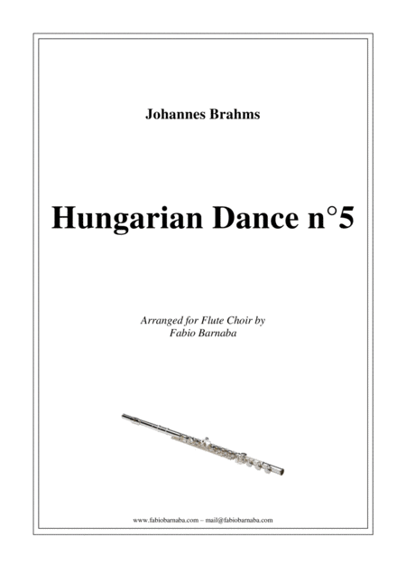 Hungarian Dance N 5 For Flute Choir Sheet Music