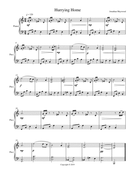 Hurrying Home Sheet Music