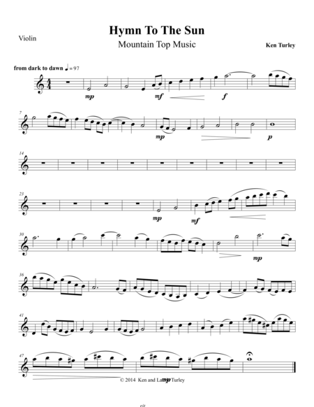 Hymn To The Sun Violin Sheet Music